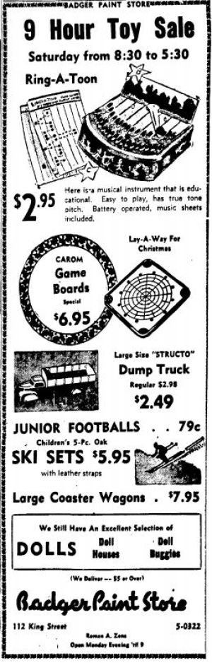Wisconsin State Journal toy ads: 1940s